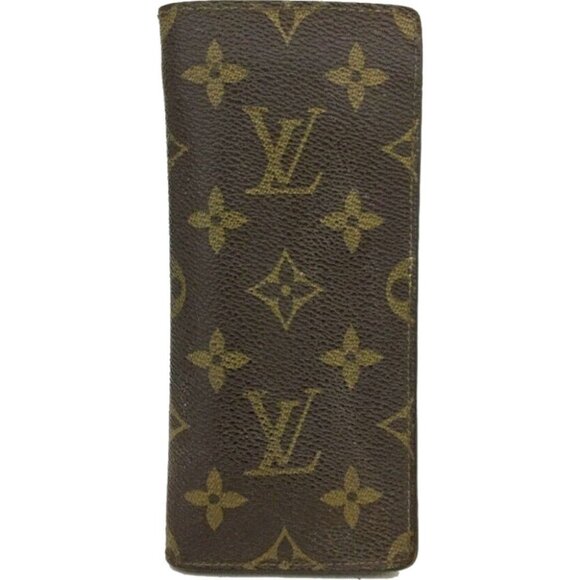 811156AA Louis Vuitton Glasses Case Etui a Lunettes Simple Brown Monogram - Picture 1 of 9